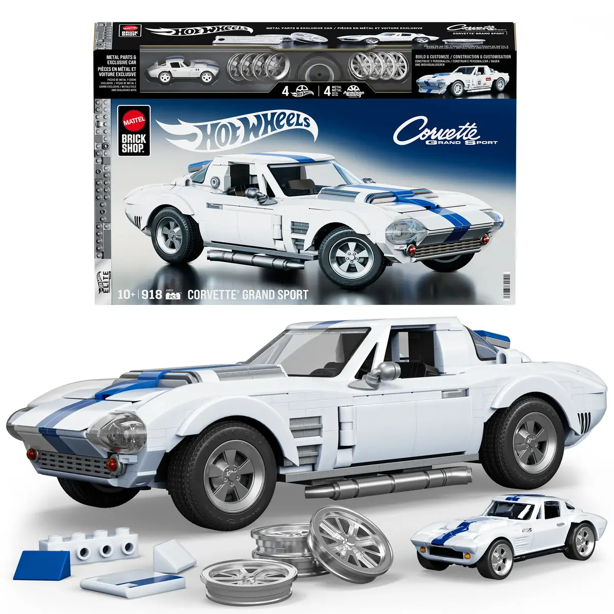 MEGA Mattel Brick Shop Hot Wheels Corvette Grand Sport — 918 pcs Photo 7