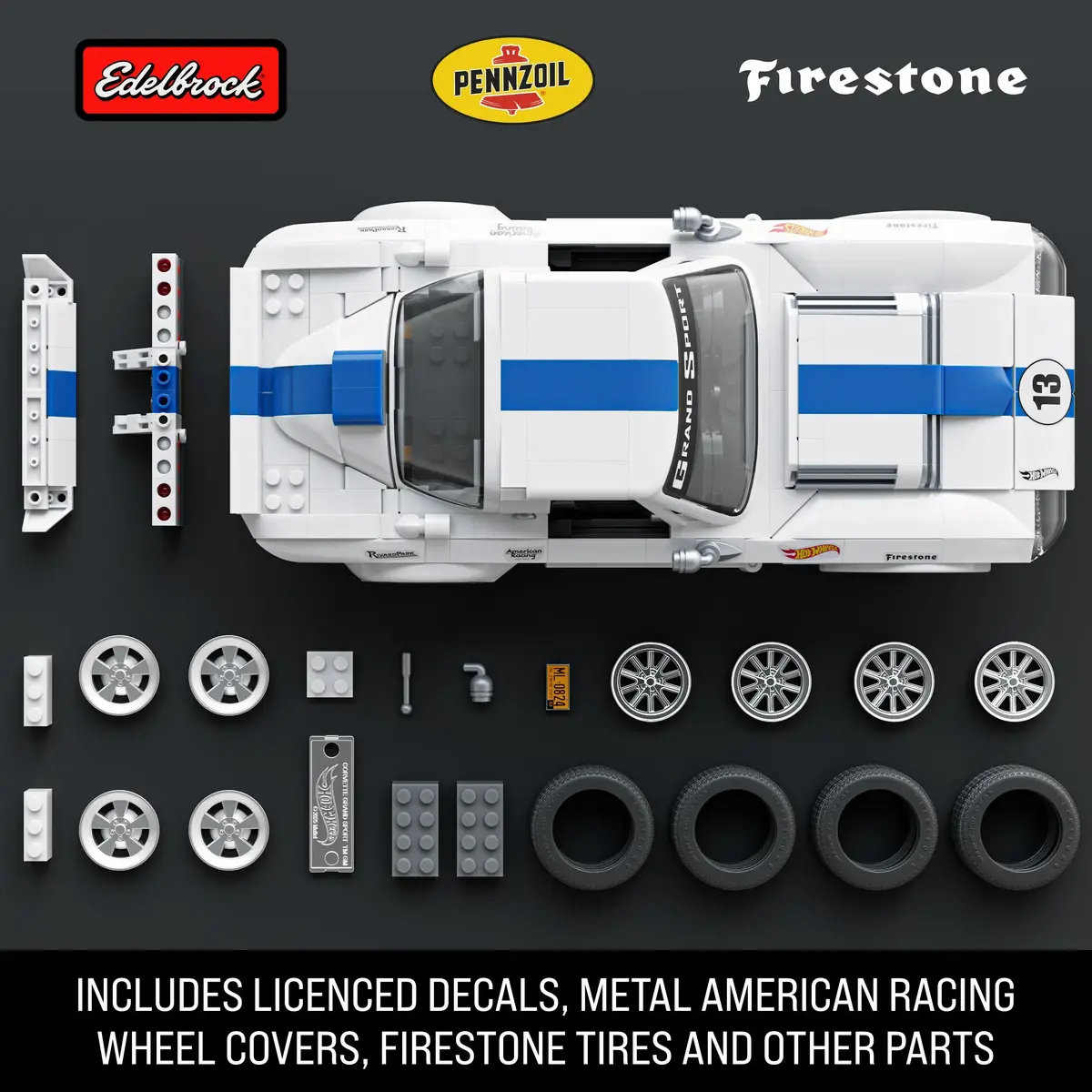 MEGA Mattel Brick Shop Hot Wheels Corvette Grand Sport — 918 pcs Photo 9