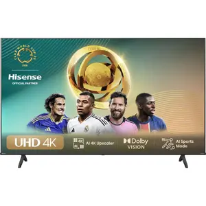 LED Smart TV Hisense 43E6NT 43" (109.2 cm) 4K Ultra HD, 3840×2160, 200 cd/m², Wi‑Fi, DVB-T/C/S, Black