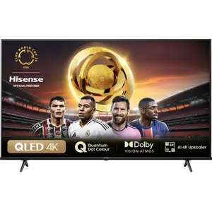 LED Smart TV Hisense 75E77NQ — 75" (190.5 cm) 4K Ultra HD, 350 cd/m², HDR, Wi‑Fi, DVB‑T/S/C, Black