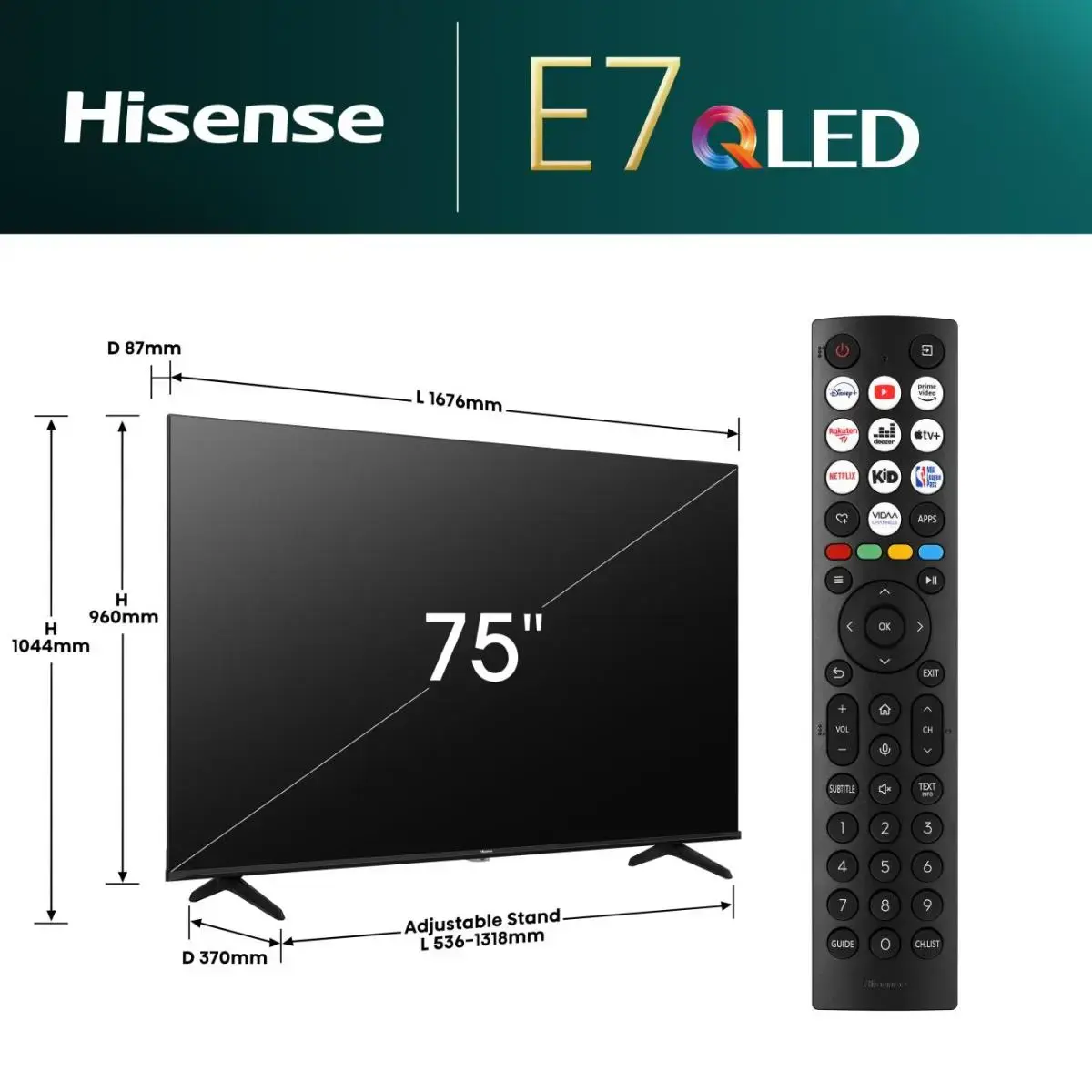 Hisense 75E77NQ 75" 4K Ultra HD Smart TV Photo 2