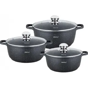 Cookware set KingHoff KH-1606, marble-coated pots and pans set