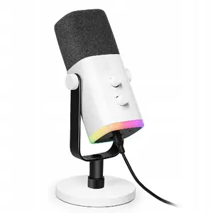 Studijas dinamiskais mikrofons Fifine AM8W USB/XLR RGB balts — Plug-and-Play