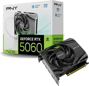 Graphics Card PNY GeForce RTX 5060 Single Fan — 8 GB GDDR7, 128‑bit, PCIe 5.0 x8