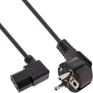 Силовой кабель InLine B-16752B Тип F - IEC C13 Черный 0,5 м H05VV-F