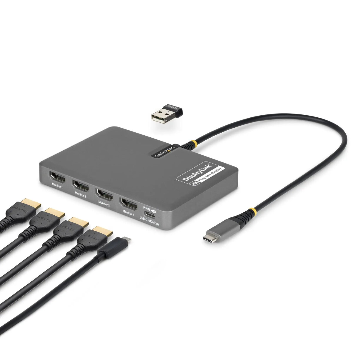 StarTech QUAD-USB-HDMI-ADAPT USB-C uz četru monitoru