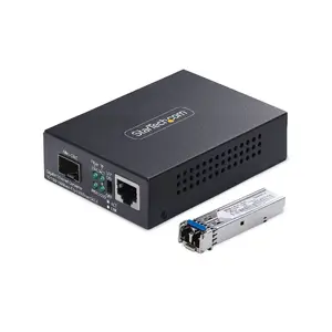 Gigabit Copper-to-Fiber Media Converter StarTech MCM1110SMLC20 — SM LC 20 km, 10/100/1000 Mbps, RJ45 to LC, Metal