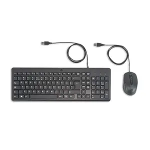 Wired keyboard and mouse set KINGSTON HP 150 — Full-size USB QWERTY keyboard, black, 1 m cable
