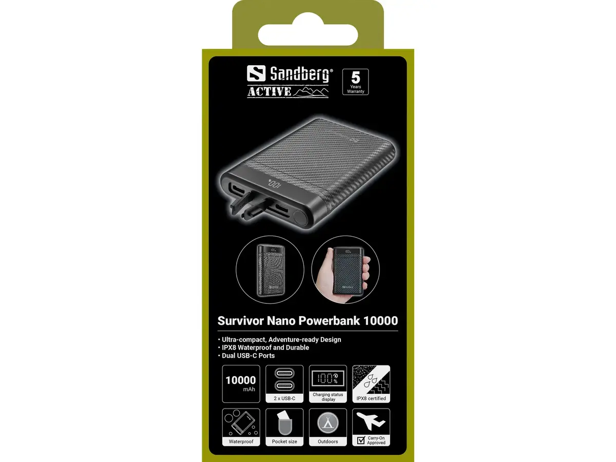 SANDBERG Survivor Nano Powerbank 10000 portatīvais akumulators Photo 4
