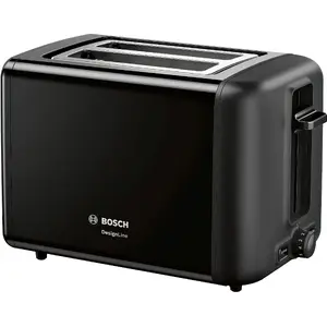 Toaster Bosch TAT3P423 — 2-slice, 970 W, stainless steel housing, black