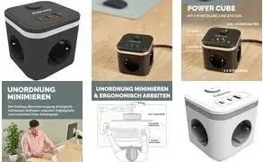 Сетевой фильтр Fellowes Power Cube с 3 розетками, 1x USB-A, 2x USB-C и выключателем — белый