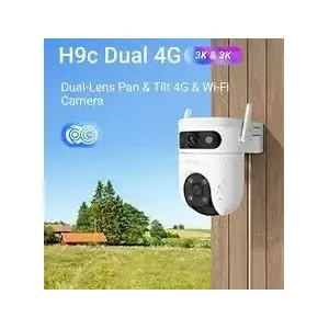 EZVIZ H9c Dual‑Lens Pan & Tilt 4G un Wi‑Fi kamera — divi 3K sensori, motorizēta pagriešana