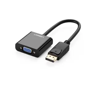 Video signal converter UGREEN 20415 — DisplayPort to VGA adapter, max resolution 1920×1200, black, ABS housing, 0.15 m cable
