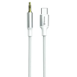 Audio adapters SWISSTEN USB-C uz 3,5 mm jack, tekstila apvalks, 1,5 m