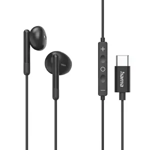 Vada ausu iebūvēta austiņu HAMA Classy zvaniem un mūzikai, USB Type-C, 20–20000 Hz, kabelis 1,2 m, melna