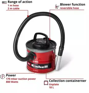 Pelnu putekļu sūcējs EINHELL TC-AV 1830 D 18 l (modelis 2351662)