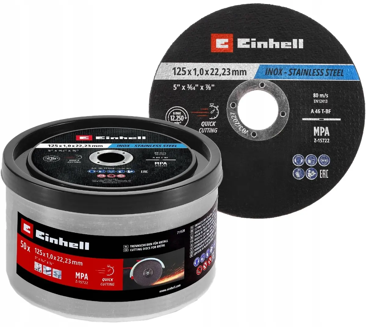 Griešanas diski leņķa slīpmašīnai EINHELL 125