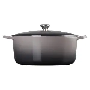 Чугунная круглая кастрюля Le Creuset Ø34 см 12 л серого цвета