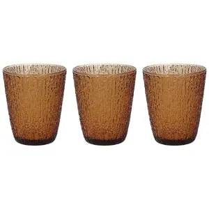 Tognana Davor Amber glass tumbler 280 ml – set of 3, 85 mm diameter