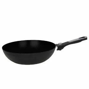 Wok pan 28 cm Tognana SPACE SAVING, removable bakelite handle, aluminium/steel, induction