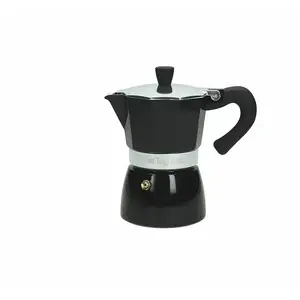 Moka pot Tognana Porcellane V4430034702 — manual aluminium stovetop coffee maker, Black/Silver, Ø90 mm, depth 90 mm