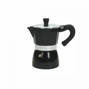 Moka pot Tognana V4430064702 manual stovetop coffee maker, aluminium, Black/Silver, 462 g