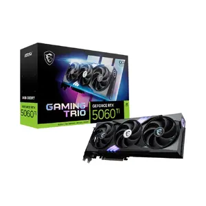 Grafiskā karte MSI GeForce RTX 5060 Ti 8G GAMING TRIO OC — 8 GB GDDR7, 128 bitu, PCIe 5.0, 3 ventilatori