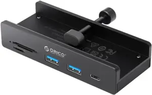 USB-C active hub ORICO MH5PC-10-BK-BP, 10 Gbps, 15W, 2× USB-A, SD reader, USB-C, screw-mount, black