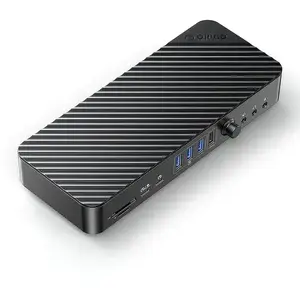 Docking station / replicator ORICO DKA20-V1-EU-BK-EP — USB-C 10 Gbps, 2x DisplayPort 4K, HDMI 4K, PD 60W, 36x USB-A, SD card, audio