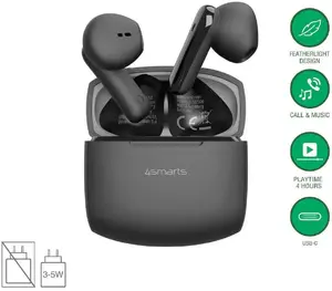 Bezvadu austiņas 4smarts SkyBuds Air melnas — True Wireless, modelis 541722