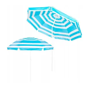 Beach umbrella Springos BU0011, diameter 220 cm, height adjustable 160–210 cm, steel spokes, tilt stand