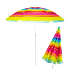 Beach umbrella Springos BU0005 — 160 cm diameter, adjustable height 110–160 cm, steel ribs, pointed tip