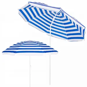 Beach umbrella Springos BU0008 — 180 cm canopy, height 135–175 cm, tilt, steel ribs
