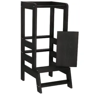 Platforma bērniem Springos KCH01 BLACK priedes koks 90 cm augstums, 39×52 cm, regulējama 20/35/51 cm, max slodze 100 kg