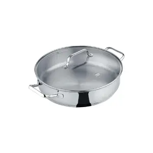 Sautēšanas panna 24 cm Berndes B.BRILLIANT, nerūsējošais tērauds, ar stikla vāku, piemērota indukcijai