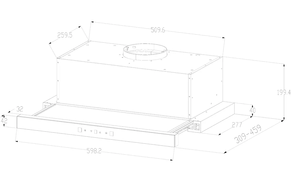 Kluge KLT6100BLG telescopic cooker hood Photo 2