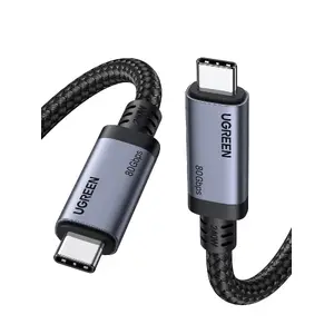 Кабель USB-C — USB-C UGREEN L706 USB4/совместимый с Thunderbolt 4, 1 м, 240 Вт PD, 40 Гбит/с (до 80 Гбит/с), поддержка 16K@60 Гц