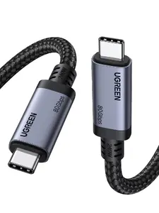 USB кабель UGREEN 65383 USB4 Gen 3x2 USB-C на USB-C 1 м 80 Гбит/с 240 Вт Черный