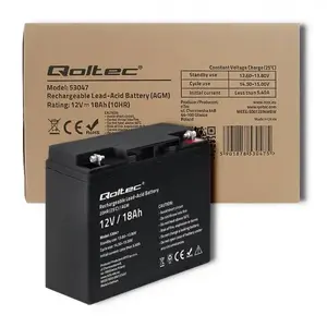AGM battery QOLTEC 12V 18Ah maintenance-free long-life for UPS and electric scooters