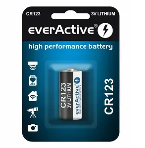 CR123 3V lithium battery everActive 1500mAh — single cell in blister