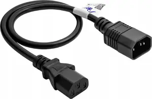 Power cable Akyga AK-PC-14A C14 to C13 coupler 0.5 m, black