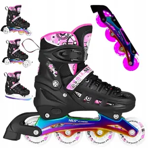 Inline skates nills extreme NH10905 4-in-1 with replaceable hockey blade, LED wheels, size S (31–34)