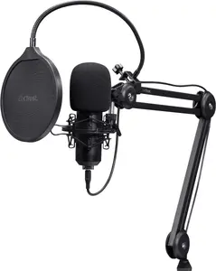 Podcast microphone TRUST GXT 270 Emita II+ — Condenser USB, wired, metal housing, black, 2.5 m cable