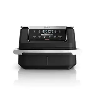 Аэрогриль Ninja AF550EU Double 6.6 л 2470 Вт черный/серебристый, кнопки и поворотные регуляторы