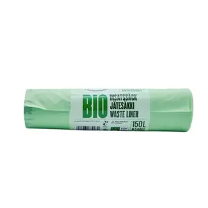 Компостируемые мусорные пакеты BioBag Superline 125/150 л 35 мкм 68×91 см, зелёные (10 шт./рулон)