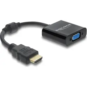 DELOCK HDMI male to VGA female adapter cable — HDMI (male) to VGA (female), black