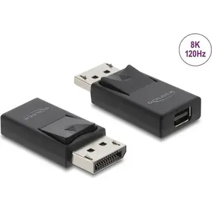 DELOCK DisplayPort to Mini DisplayPort Adapter 8K with HDR and HDCP support, single-pack USB cable