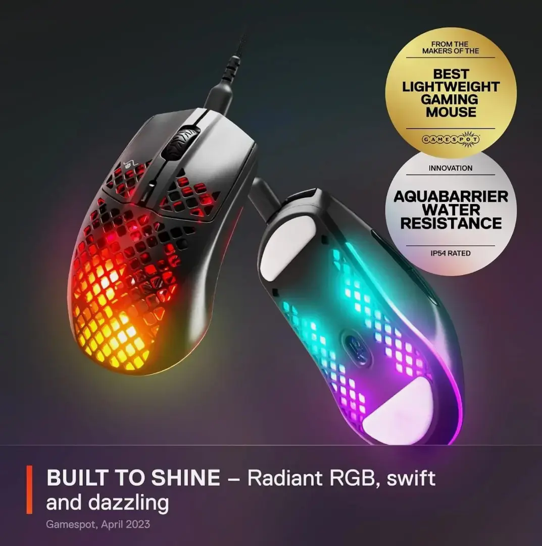 Spēļu pele SteelSeries Aerox 3 Onyx — USB‑C 8500 DPI Photo 4