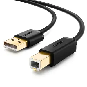 Кабель USB 2.0 UGREEN 10350 — USB A на USB B, 1,5 м, золочёные контакты, чёрный