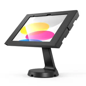 Counter mast enclosure stand for iPad 10th–11th Gen (A16) — Compulocks Apex Enclosure Mast Counter Stand, Black — fits up to 11"